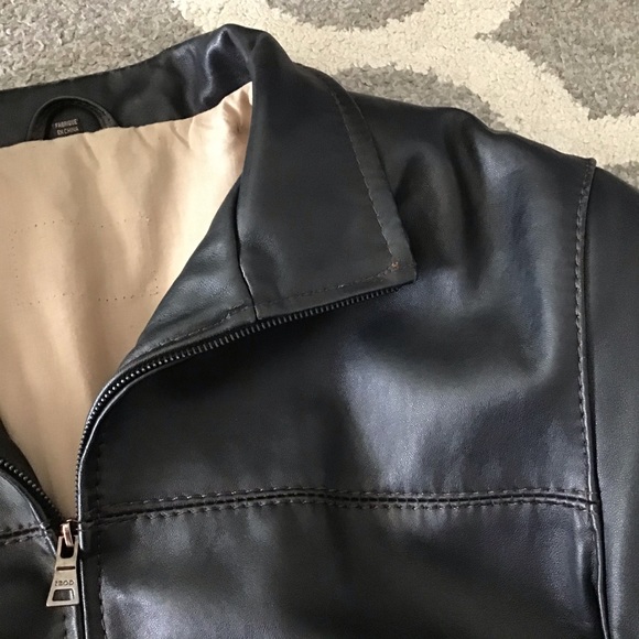 Oversized Leather jacket bomber large top gun mens izod vintage - Picture 5 of 13